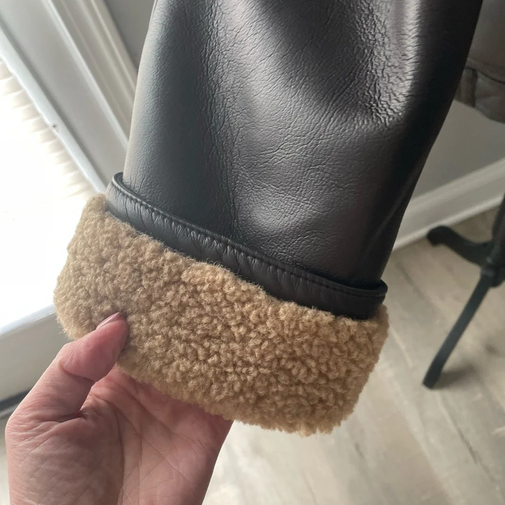 Like new Topshop heavy weight vegan leather coat in medium - Picture 10 of 13